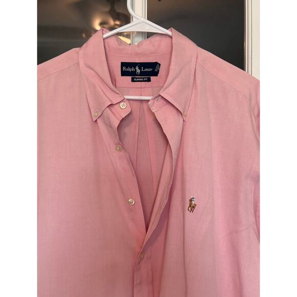 RALPH LAUREN Oxford Pink  Button Down Classic Dress Shirt Pony 17 1/2 36/37 - Picture 3 of 6